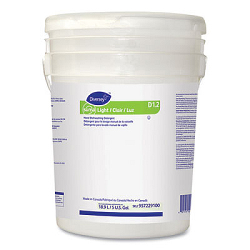 Diversey Suma Light D1.2 Hand Dishwashing Detergent, Liquid, Citrus, 5 gal Pail (957229100)