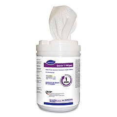 Diversey Oxivir 1 Wipes, 10 x 10, Characteristic Scent, 60 Canister, 12/Carton (100962573)