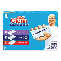 Mr. Clean Magic Eraser Variety Pack, Extra Durable; Bath; Kitchen, White, 4.6 x 2.3, 0.7" Thick, White 6/Pack (69523PK)