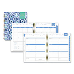 Blue Sky Day Designer Tile Weekly/Monthly Planner, Tile Artwork, 11 x 8.5, Blue/White Cover, 12-Month (Jan to Dec): 2023 (101411)