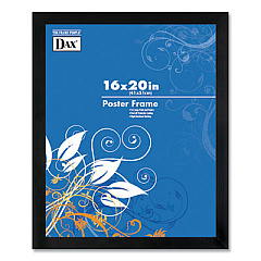 DAX Flat Face Wood Poster Frame, Clear Plastic Window, 16 x 20, Black Border (2860V2X)