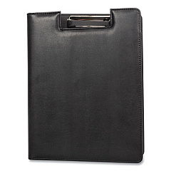 Bond Street, Ltd. Faux-Leather Padfolio, Notched Front Cover with Clipboard Fastener, 9 x 12 Pad, 9.75 x 12.5, Black (5041BSBLACK)