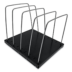 Huron Steel Wire Vertical File Organizer, 4 Sections, Letter Size Files, 8 x 9.75 x 7.5, Black/Metal Gray (HASZ0155)