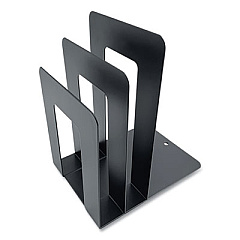 Huron Steel Bookend with Sorter, Contemporary Style, Nonskid, 5 x 7 x 8, Black (HASZ0094)