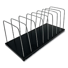 Huron Steel Wire Vertical File Organizer, 8 Sections, Letter Size Files, 18.25 x 8 x 7.5, Black/Metal Gray (HASZ0158)