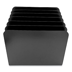 Huron Steel Vertical File Organizer, Inclined, 6 Sections, Letter Size Files, 8 x 11 x 10.25, Black (HASZ0174)