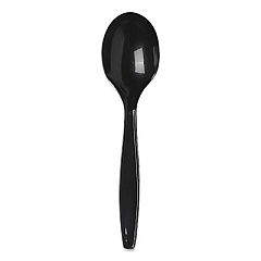 Dixie Individually Wrapped Heavyweight Soup Spoons, Polypropylene, Black, 1,000/Carton (PSH53C)