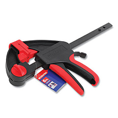 Workpro Heavy-Duty Quick-Release Ratcheting Bar Clamp, 6" Capacity, Black/Red (W032044WE)