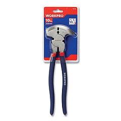 Workpro Fence Pliers, 10" Long, Drop-Forged Carbon Steel, Blue/Red Soft-Grip Handle (W031038WE)