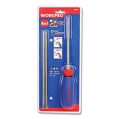 Workpro QuickLoad QL3 6-in-1 Driver, 3/16" and 1/4" Slotted, #1 and #2 Phillips, S1 and S2 Hex, 9" Shafts (W000828WE)