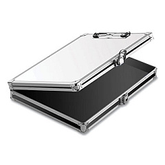 Vaultz Whiteboard Locking Storage Clipboard, Holds 8.5 x 11 Sheets, White/Silver/Black (VZ00717PDQ)