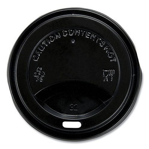 Mars Flavia Logo Hot Cup Drink-Thru Lid, Fits FLAVIA 10 oz Hot Cups, Black, 1,000/Carton (MDR9100D)