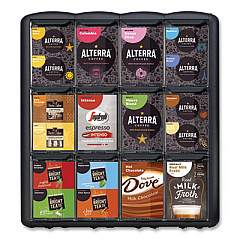 Mars Flavia Merchandiser, For FLAVIA Freshpacks, 4 Compartments, 9.1 x 13.5 x 14.4,  Black (MDR9180)