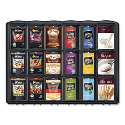 Mars Flavia Merchandiser, For FLAVIA Freshpacks, 6 Compartments, 21.25 x 17 x 16.5, Black (9179)