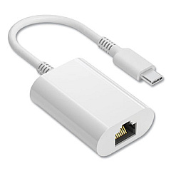 NXT Technologies USB to Ethernet Adapter, USB Type C Male/RJ-45 Female, 6, White (24400039)