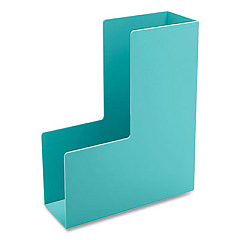 Poppin Plastic Magazine Box, 3.75 x 9.75 x 12.25, Aqua (101283)