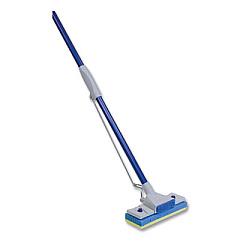 Quickie Automatic Sponge Mop, 9 x 3 Blue/Yellow Cellulose Head, 48" Blue/Gray Steel Handle (454EA)