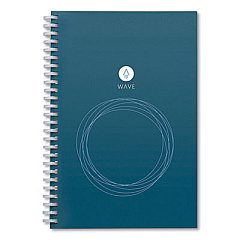 Rocketbook Wave Smart Reusable Notebook, Dotted Rule, Blue Cover, 8.9 x 6, 40 Sheets (WAVEKA)