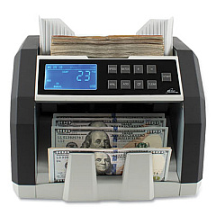 Royal Sovereign Front Load Bill Counter with Counterfeit Detection, 1,400 Bills/min, 9.76 x 10.63 x 9.65, Black/Gray (RBCED200)
