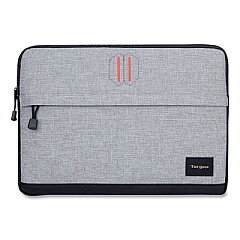 Targus Strata Neoprene Laptop Sleeve, Fits Devices Up to 13.3", Polyester, 14 x 2 x 10.25, Pewter/Black (TSS62404US)