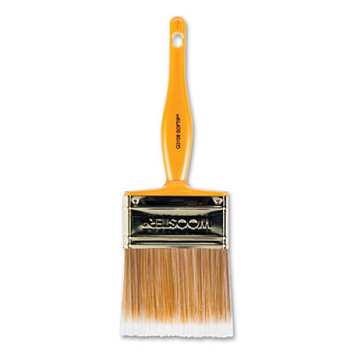 Wooster Softip Paint Brush, Nylon/Polyester Bristles, 3" Wide, Flat Profile, Plastic Kaiser Handle (0Q31080030)