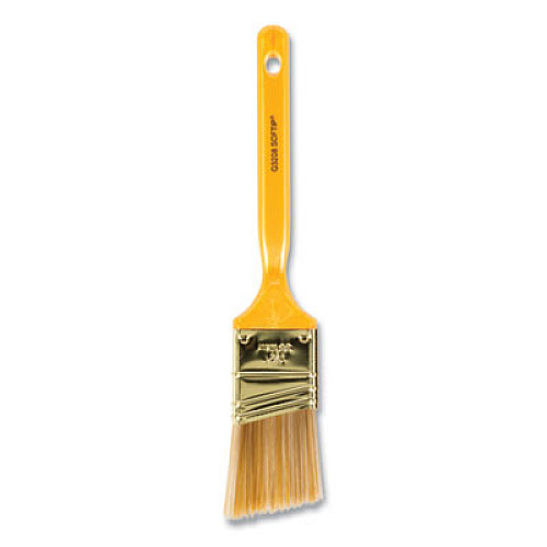 Wooster Softip Paint Brush, Nylon/Polyester Bristles, 1.5" Wide, Angled Profile, Plastic Kaiser Handle (0Q32080014)