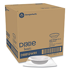 Dixie Everyday Disposable Dinnerware, Individually Wrapped, Bowl, 12 oz, White, 500/Carton (DBB12WR1)