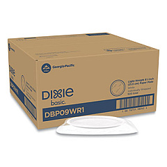 Dixie White Paper Plates, 8.5" dia, Individually Wrapped, White, 500/Carton (DBP09WR1)