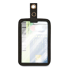 Cosco MyID Leather ID Badge Holder, Vertical/Horizontal, 2.5 x 4, Black (075009)