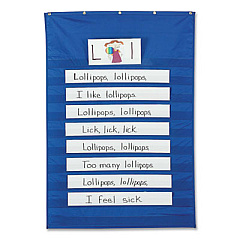 Pacon Standard Pocket Chart, 10 Pockets, 34 x 50, Blue (20010)