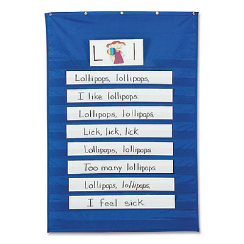 Pacon Standard Pocket Chart, 10 Pockets, 34 x 50, Blue (20010)