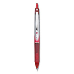 Pilot VBall RT Liquid Ink Roller Ball Pen, Retractable, Fine 0.7 mm, Red Ink, Red/White Barrel, Dozen (26208DZ)