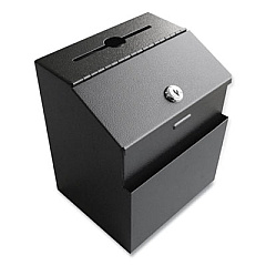 Pyramid Technologies Metal Suggestion Box, 7.25 x 6.25 x 8.5, Gray (50085)