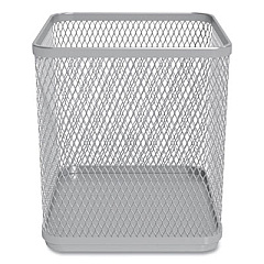 TRU RED Wire Mesh Pencil Holder, 3.46 x 3.46 x 4.33, Silver (24402491)