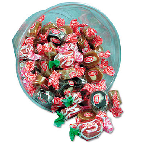 Office Snax Goetze's Caramel Creams, Lt and Dark Caramel Candy, One 24 oz Bowl (00029)