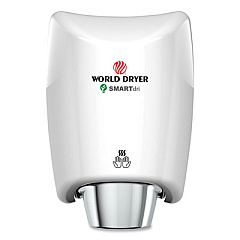 WORLD DRYER SMARTdri Hand Dryer, Aluminum, White (K974A2)