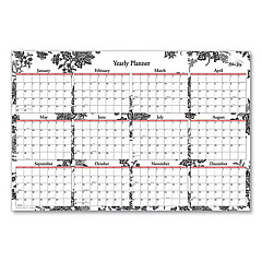 Blue Sky Analeis Laminated Erasable Wall Calendar, Floral Artwork, 36 x 24, White/Black/Coral Sheets, 12-Month (Jan to Dec): 2023 (100029)