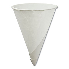 Konie Rolled Rim Paper Cone Cups, 4.5 oz, White, 200/Box, 25 Boxes/Carton (45KR)