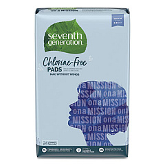 Seventh Generation Chlorine-Free Maxi Pads, Regular, 24/Pack, 6 Packs/Carton (45027CT)