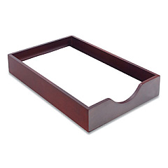Carver Hardwood Stackable Desk Trays, 1 Section, Legal Size Files, 10.25" x 15.25" x 2.5", Mahogany (07223)