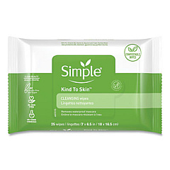 Simple Eye And Skin Care, Facial Wipes, 25/Pack (70005PK)
