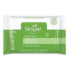 Simple Eye And Skin Care, Facial Wipes, 25/Pack, 6 Packs/Carton (70005CT)