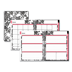 Blue Sky Analeis Create-Your-Own Cover Weekly/Monthly Planner, Floral Artwork, 11 x 8.5, White/Black/Coral, 12-Month (Jan-Dec): 2023 (100001)