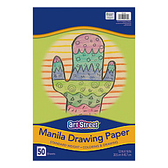 Pacon Art1st Drawing Paper, 37 lb Bond Weight, 12 x 18, White, 50/Pad (P4139)