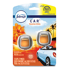 Febreze CAR Air Freshener, Hawaiian Aloha, 2 mL Clip, 2/Pack, 8 Packs/Carton (94734CT)