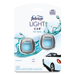Febreze CAR Air Freshener, Sea Spray, 2 mL Clip, 2/Pack, 8 Packs/Carton (63881)