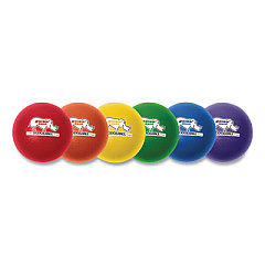 Champion Sports Rhino Skin Dodge Ball Set, 8" Diameter, Assorted Colors, 6/Set (RXD8SET)