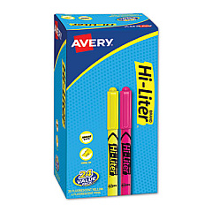 Avery HI-LITER Pen-Style Highlighter Value Pack, Assorted Ink Colors, Chisel Tip, Assorted Barrel Colors, 24/Pack (29861)