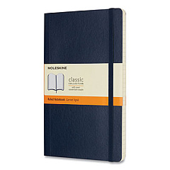 Moleskine Classic Softcover Notebook, 1 Subject, Narrow Rule, Sapphire Blue Cover, 8.25 x 5, 192 Sheets (QP616B20)