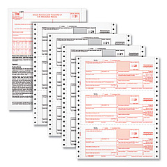 TOPS Four-Part 1099-NEC Continuous Tax Forms, Four-Part Carbonless, 8.5 x 5.5, 2 Forms/Sheet, 600 Forms Total (B2299NEC)